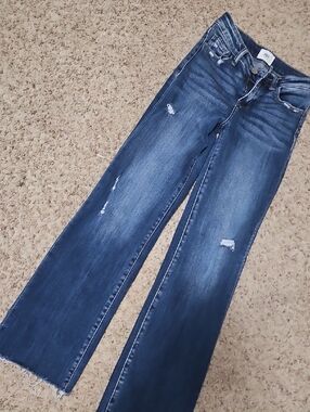 Girls Buckle Jeans- Distressed Wide-Leg